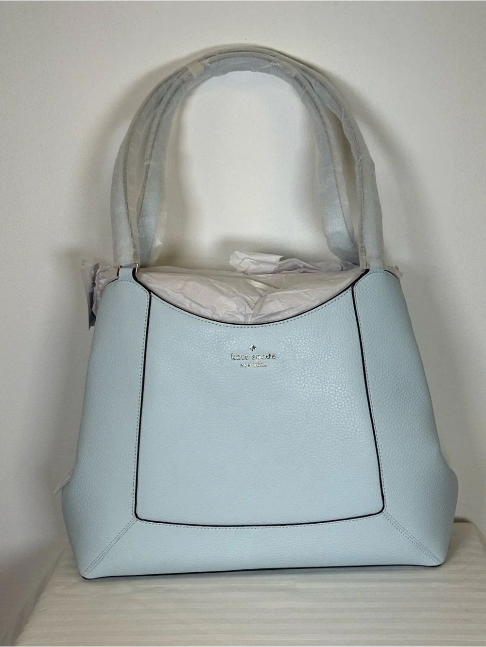 New! Kate Spade ‘Lena’ Large Triple Compartment Pebbled Leather Shoulder Bag